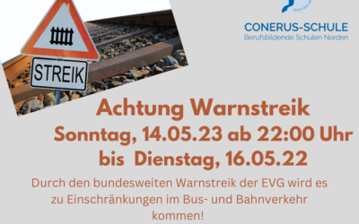 Warnstreik der EVG vom 14.05. bis 16.05.2023