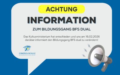 Wichtige Information zum Bildungsgang „BFS dual“